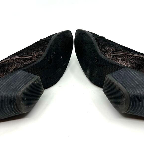 Antelope Black Glitter Leather Ankle Booties Women's 6 US - Picture 8 of 9